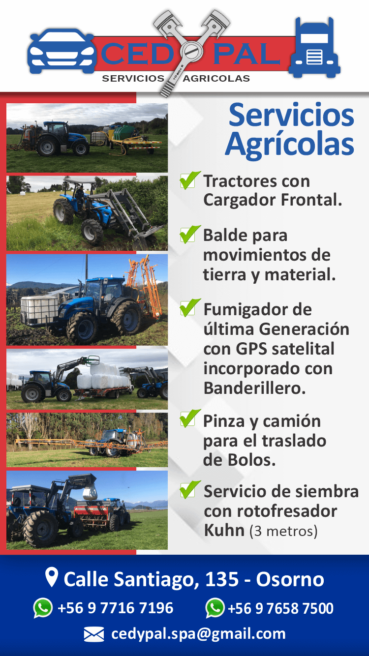 arriendo de tractor con pinzas osorno