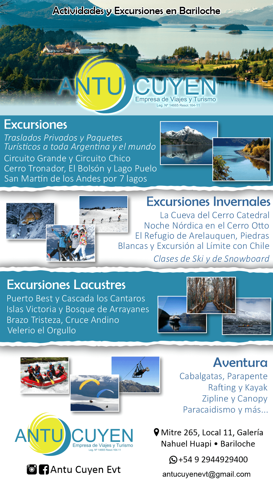 turismo Excursiones bariloche antu cuyen