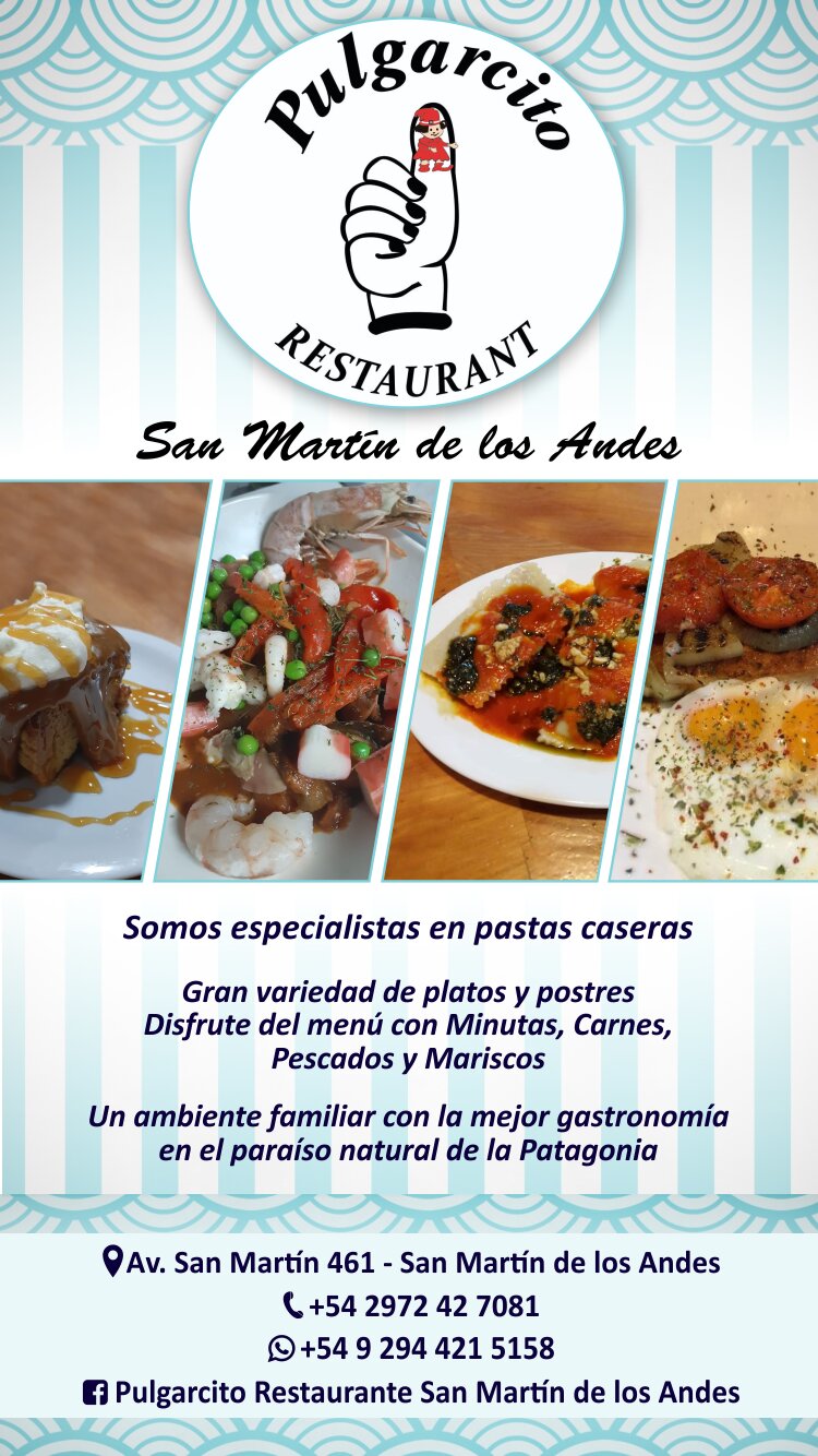 restaurant de pastas en san martin De los andes pulgarcito