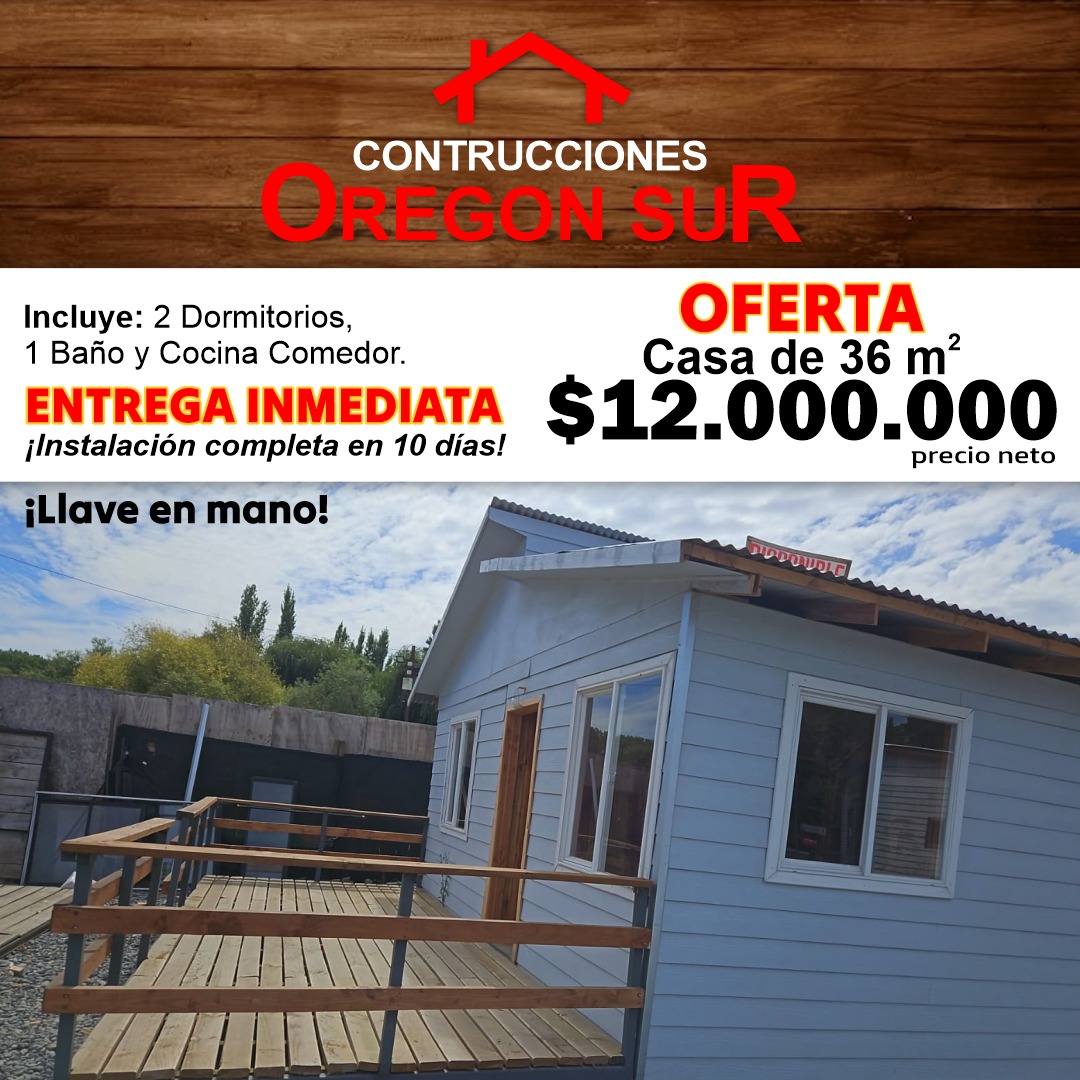 precio casa prefabricada 36 metros 2 dormitorios osorno